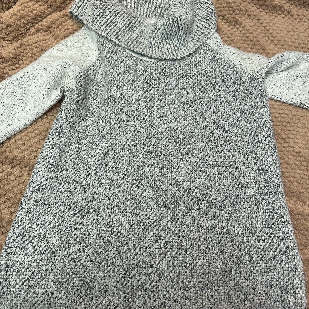 Cozy Gray Knit Sweater Dress